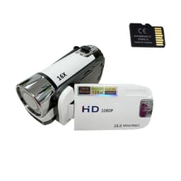 16MP HD Digitalkamera Videokamera med Minnekort - 1080p, 16x Zoom Hvit