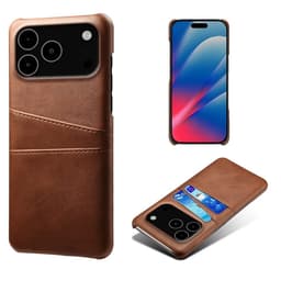 SKALO iPhone 17 Pro Max PU-Läder Korthållare Skal - Brun