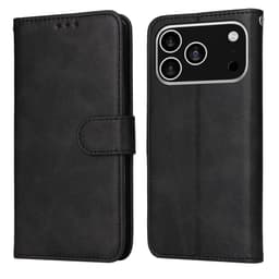 SKALO iPhone 17 Pro PU-læder Flip Cover - Sort