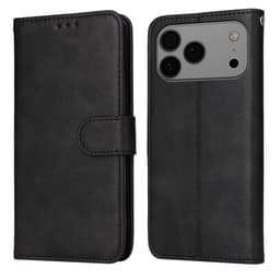 SKALO iPhone 17 Pro Max PU-nahka Lompakkokotelo - Musta