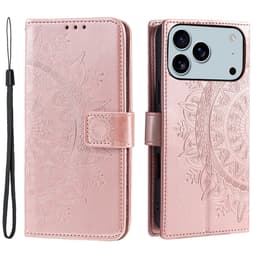 SKALO iPhone 17 Pro Max Mandala Plånboksfodral - Roséguld
