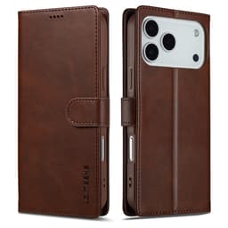 SKALO iPhone 17 Pro LC.IMEEKE Premium PU-nahka Lompakkokotelo - Ruskea