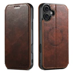 SKALO iPhone 17 SUTENI J05 PU-Læder Flip Cover - Brun
