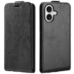 SKALO iPhone 17 Vertical Flip PU-Läder Plånboksfodral - Svart