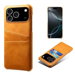 SKALO iPhone 17 Pro PU-Läder Korthållare Skal - Ljusbrun