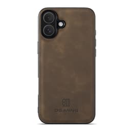 DG MING iPhone 17 Premium PU-Läder Hybrid Skal - Mörkbrun