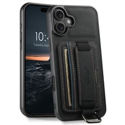 SKALO iPhone 17 SUTENI H13 PU-läder Korthållare Skal - Svart