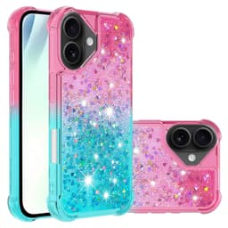 SKALO iPhone 17 Kvicksand Glitter Skal - Rosa-Turkos