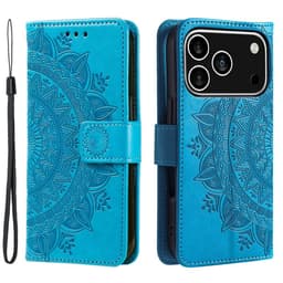 SKALO iPhone 17 Pro Mandala Plånboksfodral - Blå