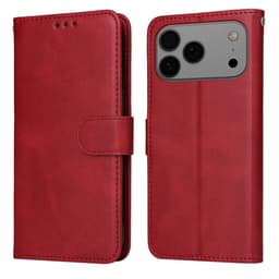 SKALO iPhone 17 Pro Max PU-läder Plånboksfodral - Röd