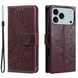 SKALO iPhone 17 Pro Max Mandala Plånboksfodral - Brun