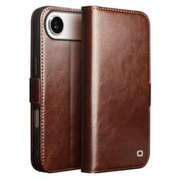 SKALO iPhone Air QIALINO Äkta Läder Plånboksfodral - Brun