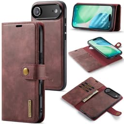 DG MING iPhone Air 2-i-1 Magnet Plånboksfodral - Röd
