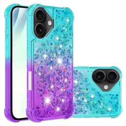 SKALO iPhone 17 Kvicksand Glitter Skal - Turkos-Lila