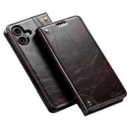 SKALO iPhone 17 SUTENI PU-Läder Plånboksfodral - Brun