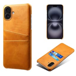 SKALO iPhone 17 PU-Läder Korthållare Skal - Ljusbrun
