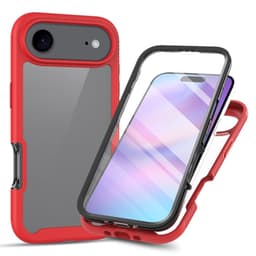 SKALO iPhone Air Shockproof Clear Hybrid+Skärmskydd Skal - Röd