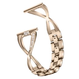 Retro 22mm klockarmband i rostfritt stål med strassinlägg Guld