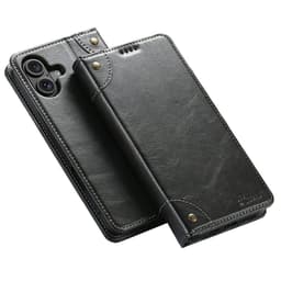 SKALO iPhone 17 SUTENI PU-Läder Plånboksfodral - Svart