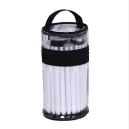 Sylindrisk, gjennomsiktig penal - Stående penneholderpose Sort