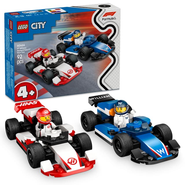 LEGO City F1 Williams Racing og Haas F1-racerbiler 60464