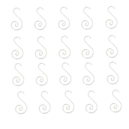 S-formede kroge til ornamenter - 20 stk. sæt til juletræsdekoration Sølv