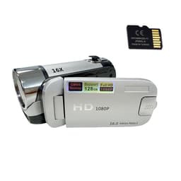 16MP HD Digitalkamera Camcorder med Hukommelseskort - 1080p, 16x Zoom Sølv