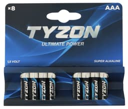 Tyzon 1,5 V AAA super-alkalinebatteri, 8-pak
