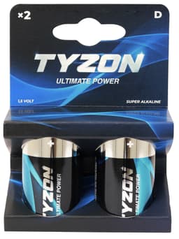 Tyzon 1,5 V D superalkalisk batteri, 2-pk