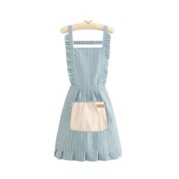 Tyylikäs puuvilla-pellava keittiöesiliina - hengittävä kotikokin essu Sininen