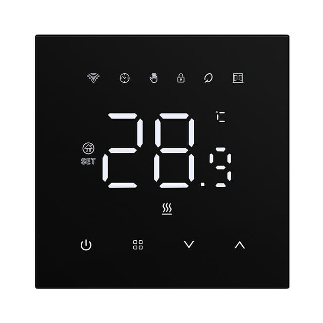 Tuya WT410-16A Smart WiFi-termostat för elektrisk golvvärme, svart