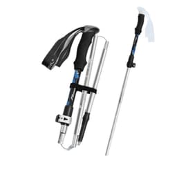 5-sektions aluminium vandrestav - sammenklappelig vandrestav til udendørs eventyr Sort