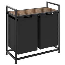 tectake Tvättkorg med hylla, industriell stil 34 x 74 x 72 cm