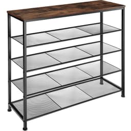 tectake Skoställ Sheffield 100 x 30.5 x 93 cm Industriellt Mörkt Trä, Rustikt