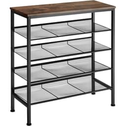 tectake Skoreol Bournemouth 75,5x30,5x85,5cm 75.5 x 30.5 x 85.5 cm Industrielt Mørkt Træ, Rustikt