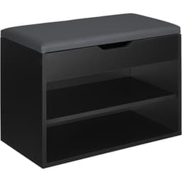 tectake Skobänk Jasmina 60 x 30 x 43.5 cm Svart