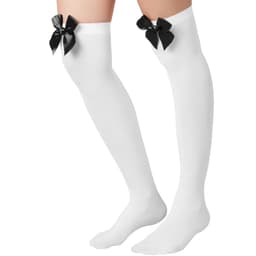 Overknee-strumpor med svart rosett