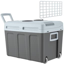 tectake Elektrisk varme- og køleboks med håndtag og hjul, 40 L 39 x 56 x 41 cm Grå