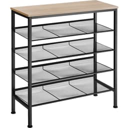 tectake Skoställ Bournemouth 75.5 x 30.5 x 85.5 cm Industriellt Lätt Trä, Ek Sonoma