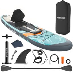 tectake Paddleboard, 2 i 1 oppustelig 288 x 77 x 22.5 cm Turkis/Orange
