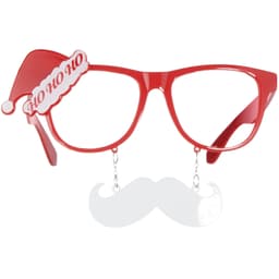 Roliga glasögon jultomte med mustasch