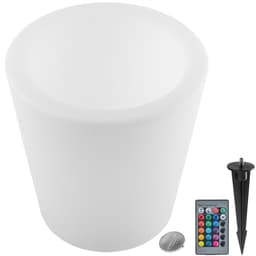 tectake Ljuscylinder Luminous Curve Cooler, LED, med fjärrkontroll 38 x 38 x 40 cm Vit