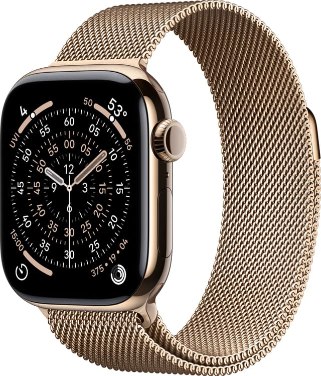 Apple Watch S11 42mm CEL (Guld Titanium/Gold Milanese Loop) S/M