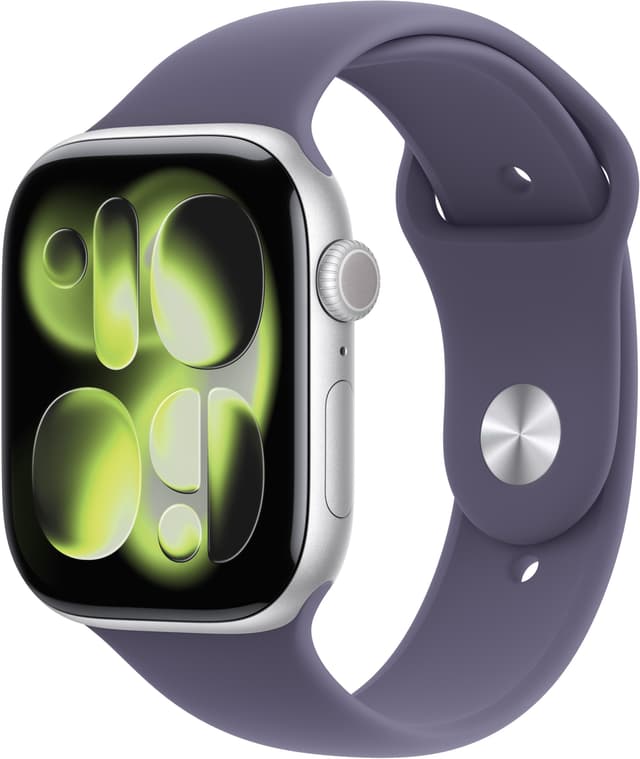 Apple Watch S11 46mm CEL (hopea alum./usvanvioletti urheiluraneke) S/M
