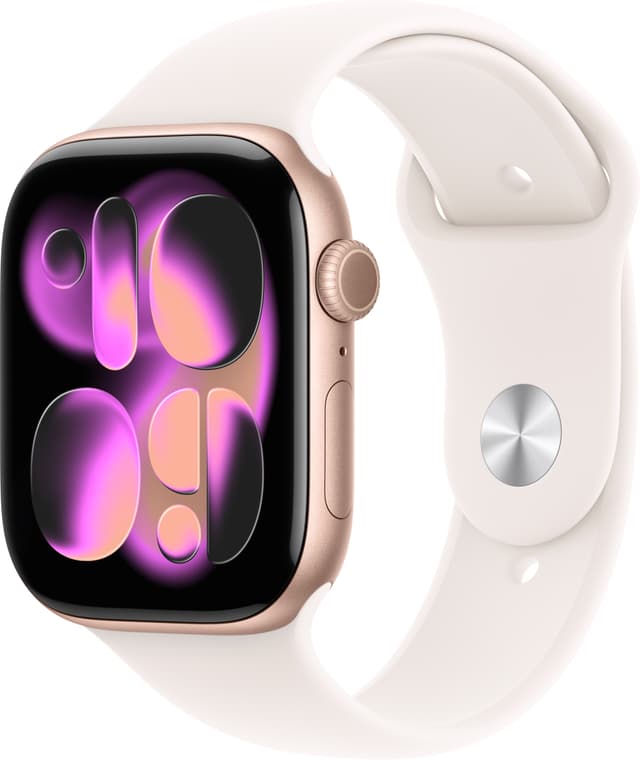 Apple Watch S11 46mm GPS (Rose Gold Aluminium/Light Blue Sport Band) M/L