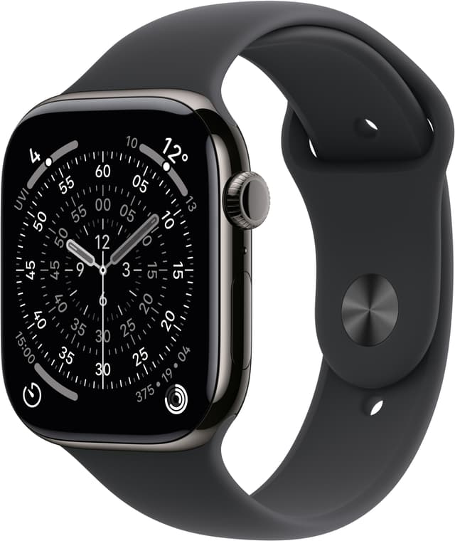 Apple Watch S11 46mm CEL (liuskekivi titaani/musta urheiluran.) S/M