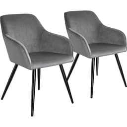 Spisestol Marilyn i fløyel - svarte ben