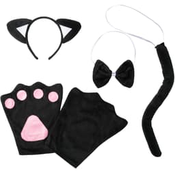tectake Accessories-sæt Kat kostume, sort/pink