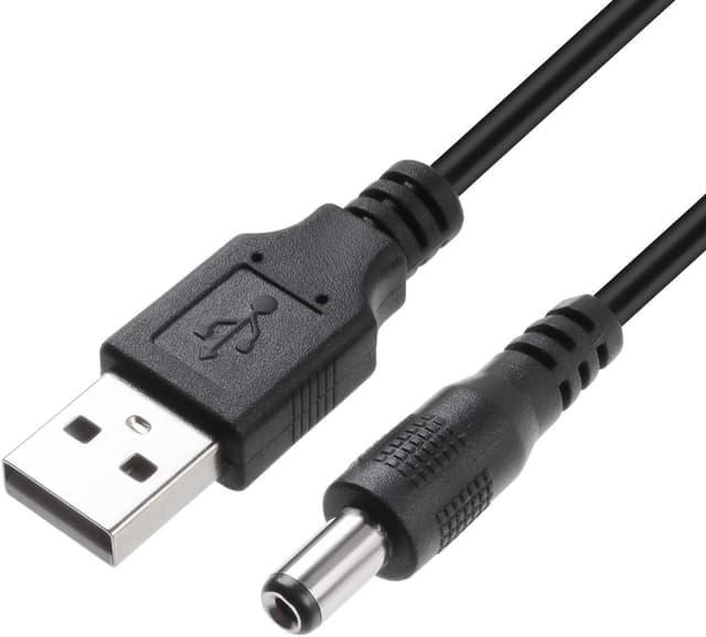 NÖRDIC 1m USB-A kabel till DC 5.5x2.5mm 2A