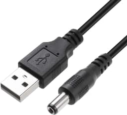 NÖRDIC 1m USB-A kabel till DC 5.5x2.1mm 2A
